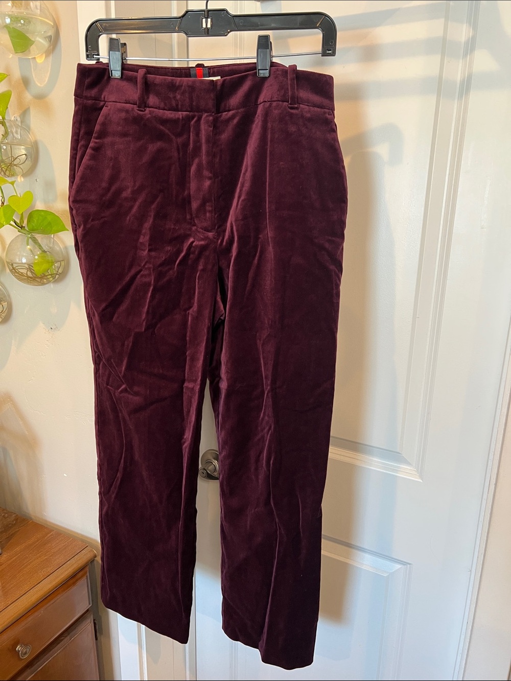 Boden Women's Velvet Straight-Leg Pants - Deep Wine